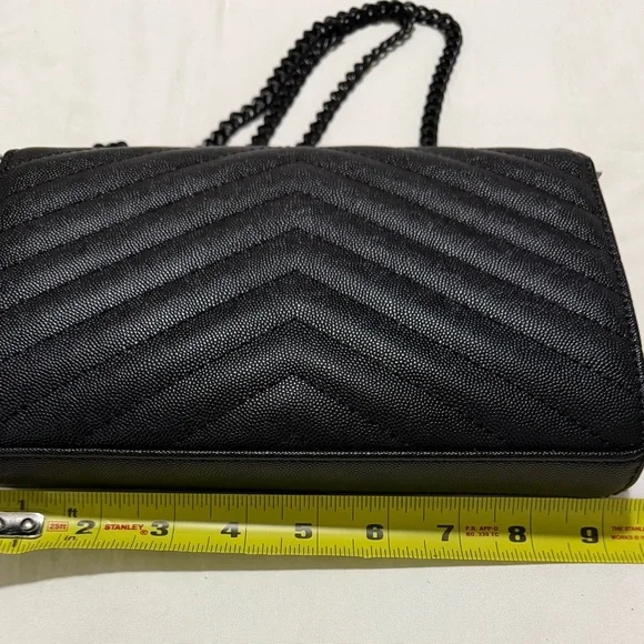 Black Quilted Chain Bag - Picture 3 of 4